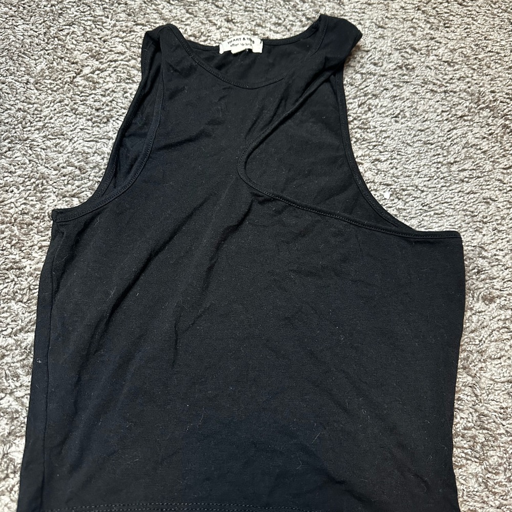 Heart & Hips Sleeveless Black Cut Out Crop Top